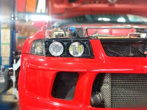 アライメント測定中のCP9Aランエボ6